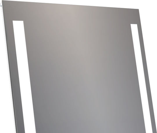 Bronzedesign Oglindă De Podea Cu Cadru Din Aluminiu Argintiu Și Iluminare LED 170x50cm