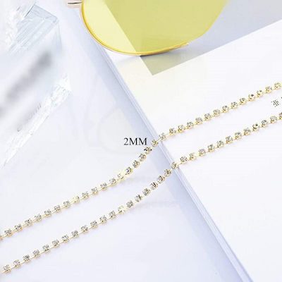 Square Small Strass Gold Glasses Chain