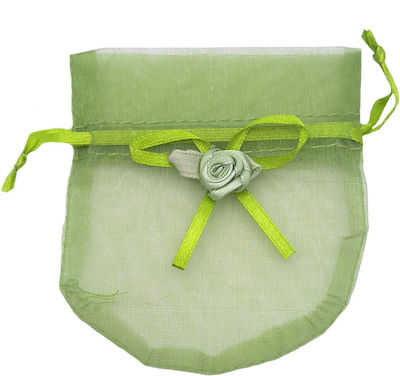 Organza Pouch with Bow & Flower Price/ Piece Pastel Green