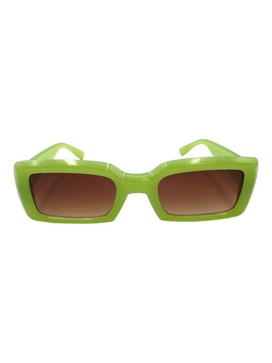 V-store Sunglasses with Green Plastic Frame and Brown Gradient Lens 5502GREEN