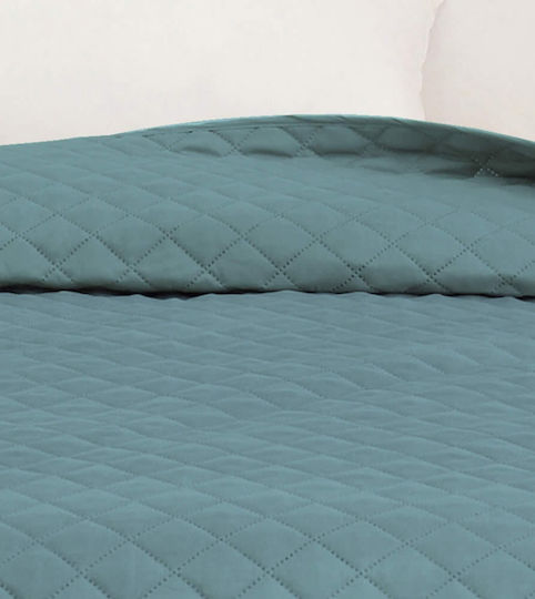 Melinen Tosca Coverlet Queen Size Microfiber Aqua 220x240cm