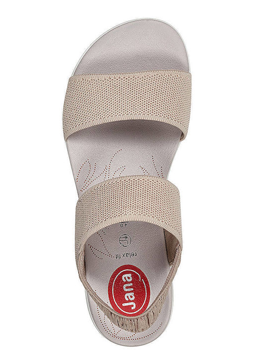 Damenplattformen Beige