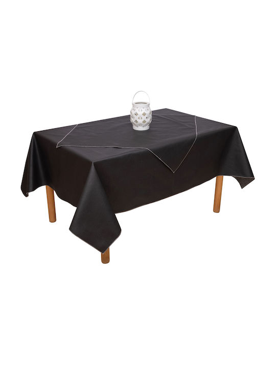 Viopros Tablecloth Stain Resistant Diana Black Velvet-Black Metal 140x180cm