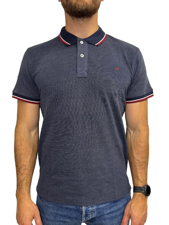 Van Hipster Herren Kurzarmshirt Polo Dark Blue