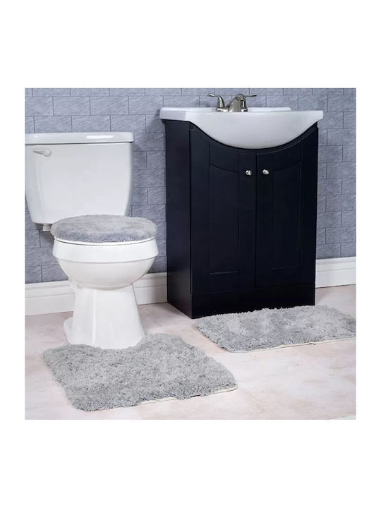 Αντιολισθητικό Σετ Πατάκια Μπάνιου ZE1AG43QWS91L Light Grey 3τμχ