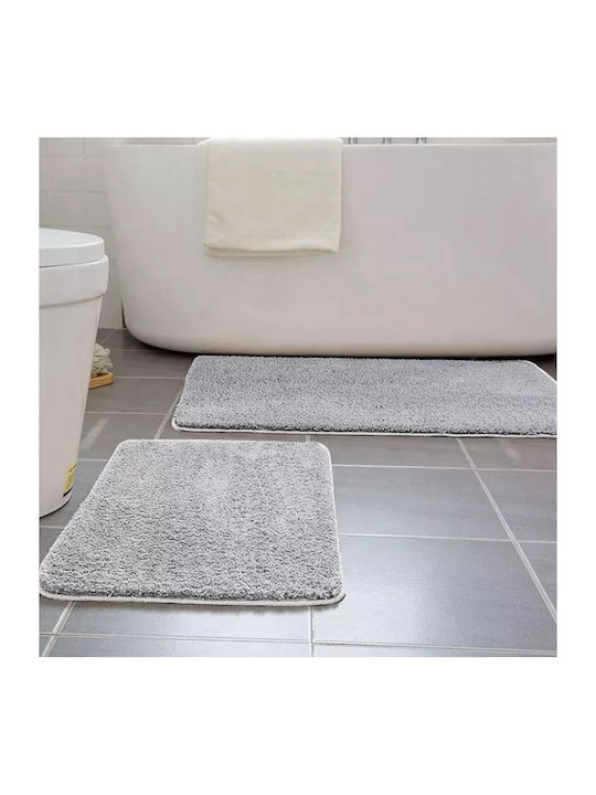 Αντιολισθητικό Σετ Πατάκια Μπάνιου ZE1AG43QWS91L Light Grey 3τμχ
