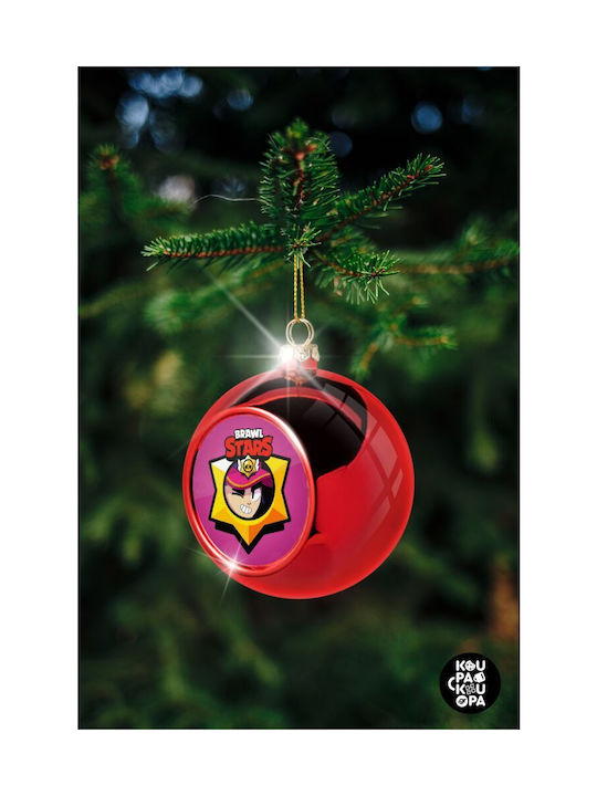 Brawl Stars Ornament de Crăciun pentru brad, minge roșie, 8cm