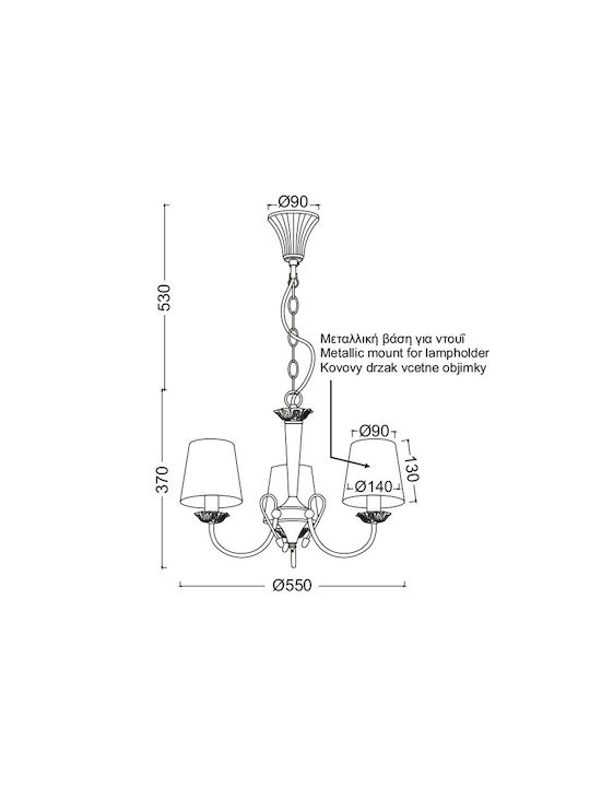 Aca Candelabru Gri DL8313