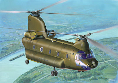 Revell Ch-47d Chinook Φιγούρα Μοντελισμού Ελικόπτερο σε Κλίμακα 1:144 με Κόλλα και Χρώματα