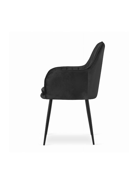 Kitchen Velvet Chair Negru 57.5x56.5x86.5cm