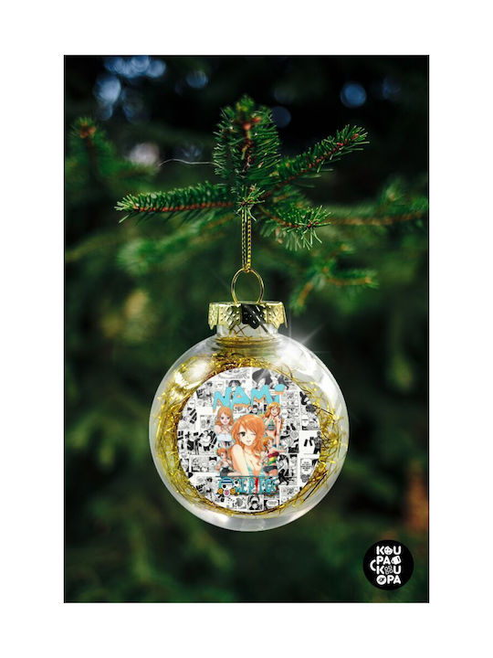 Nami One Piece Weihnachtsbaumkugel Transparent mit Goldfüllung 8cm