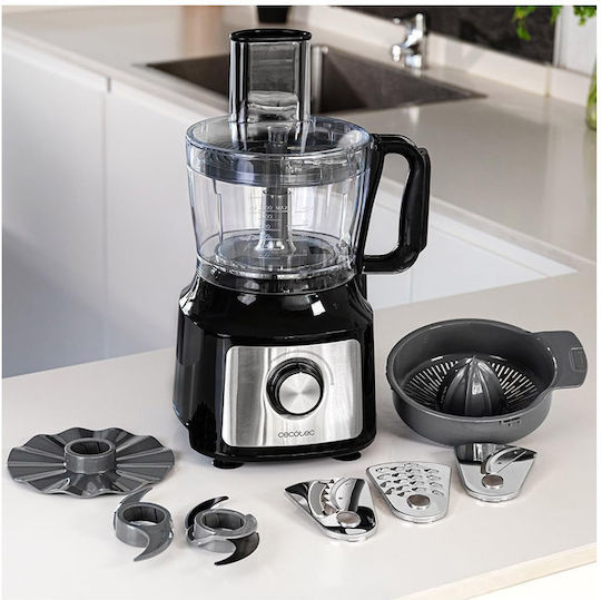 Cecotec Comino 1000 Procesor alimentar multifuncțional 1000W cu vas 2lt și Blender cu vas Negru