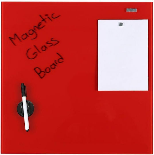 Magnetic Glass Board Red 40x60cm