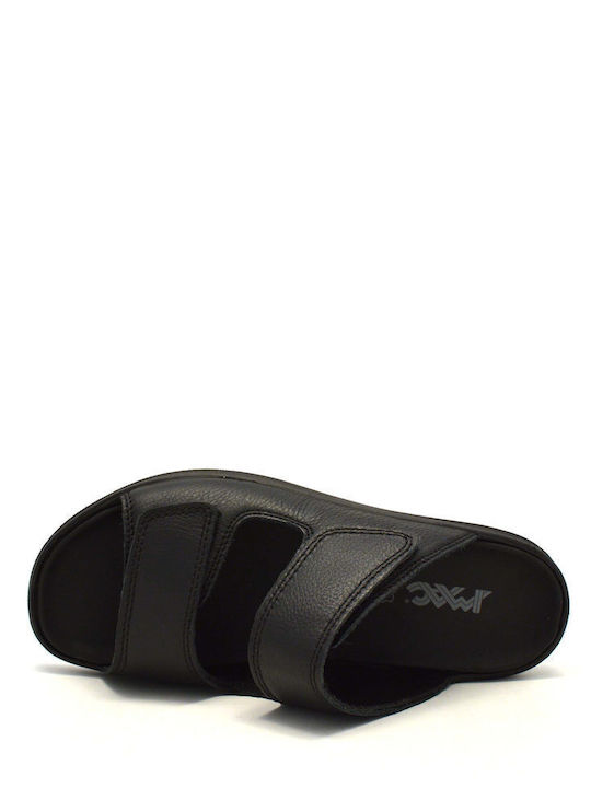 Leder Herrensandalen in Schwarz Farbe