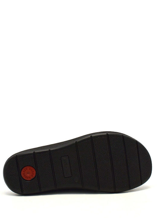 Leder Herrensandalen in Schwarz Farbe