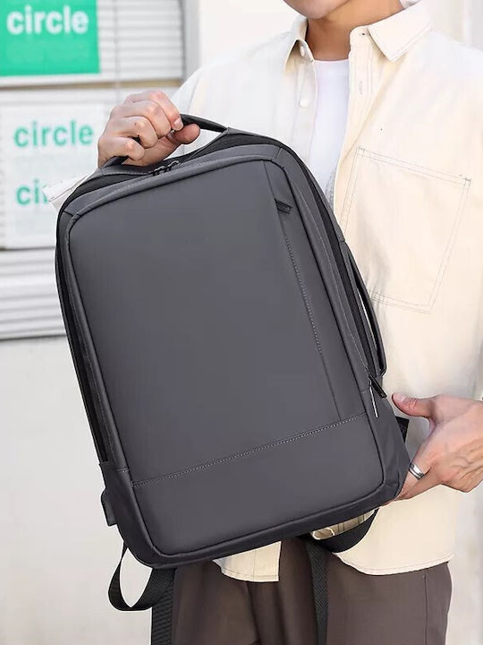 Τσάντα Πλάτης για Laptop 15.6" με Θύρα USB σε Γκρι χρώμα