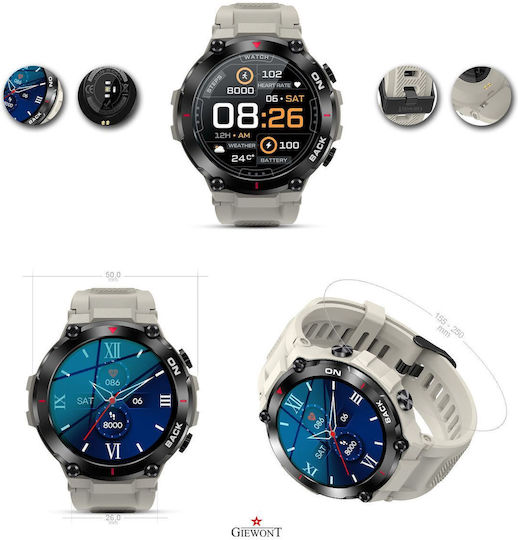 Giewont GW460 Smartwatch με Παλμογράφο (Light Stone)