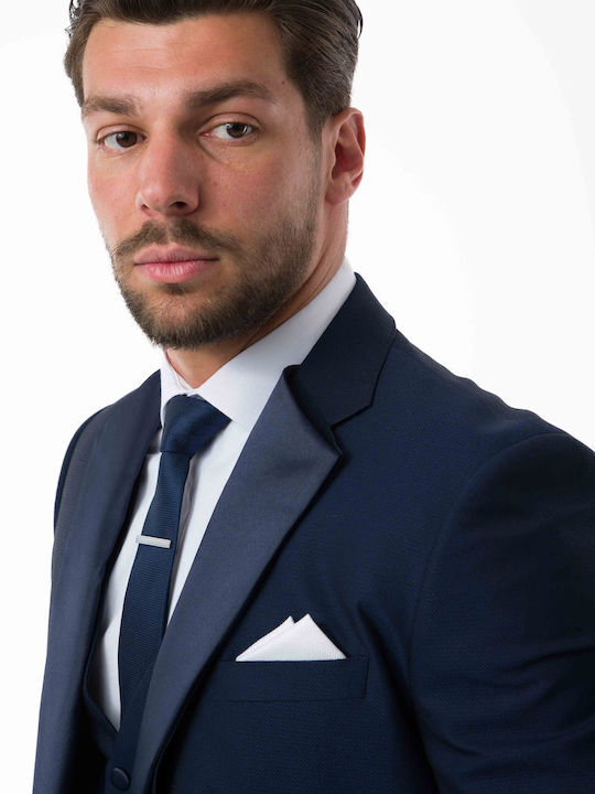 Men's Suit with Vest Blue