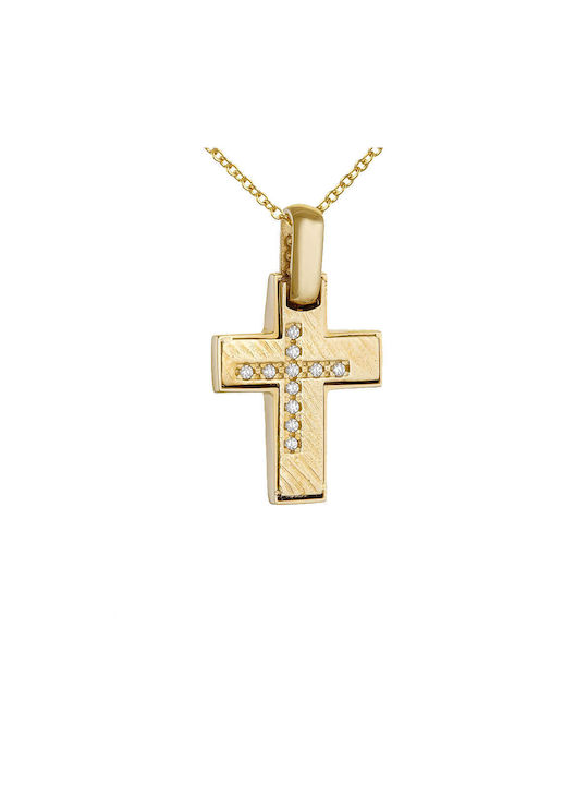 Women's Gold Cross 14K Double Sided