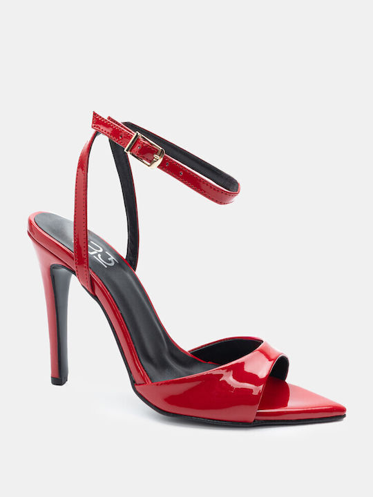 Luigi Damen Sandalen mit hohem Absatz in Rot Farbe