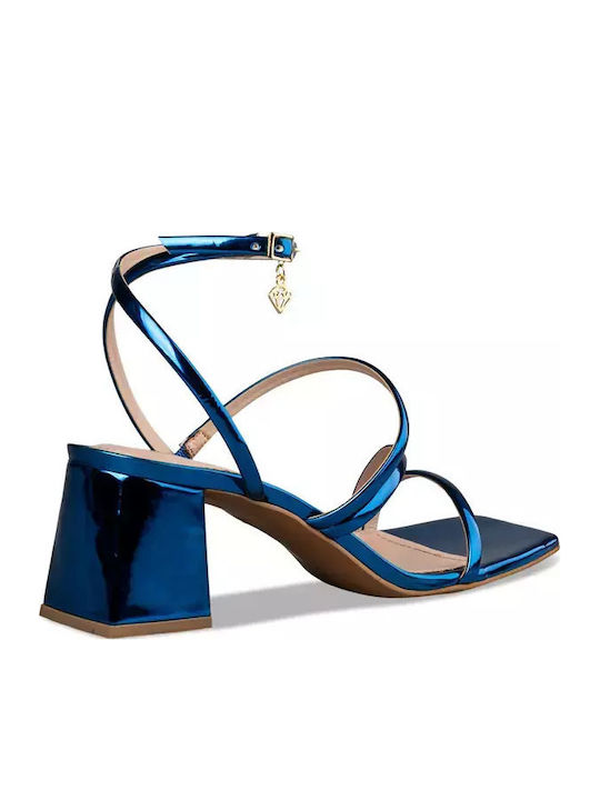 Sandals from Patent Leather Blue