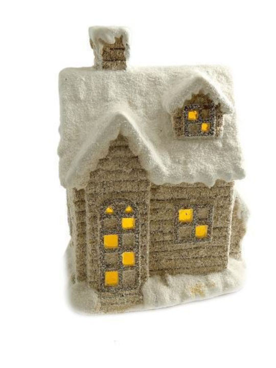 Chomik Crăciunescă Iluminată Decorativă Ceramică Scenă 36x25x18cm.