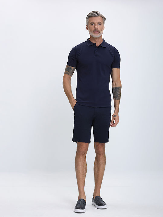 Commander Men's Short Sleeve Blouse Polo Navy Blue