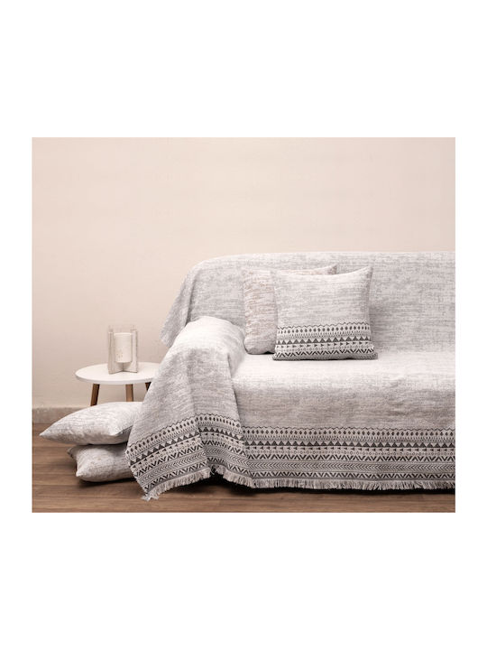 Viopros Four-Seater Sofa Throw 3021 180x320cm. Gray