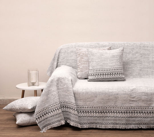 Viopros Dreisitzer-Sofa Wurf P180xM280cm Graue Viopros Dreisitzer-Sofa Wurf P180xM280cm Graue