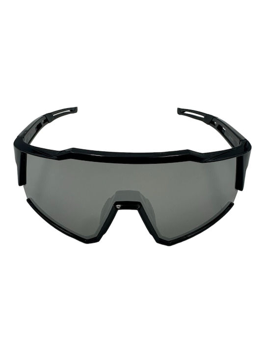 V-store Sunglasses with Black Plastic Frame and Black Lens 7400-1-01