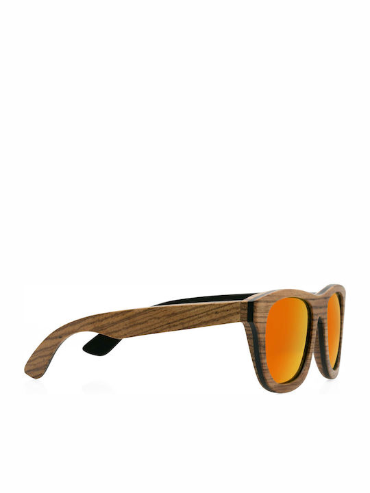 V-store Unisex Sunglasses with Gray Plastic Frame and Orange Polarized Mirror Lens WD033