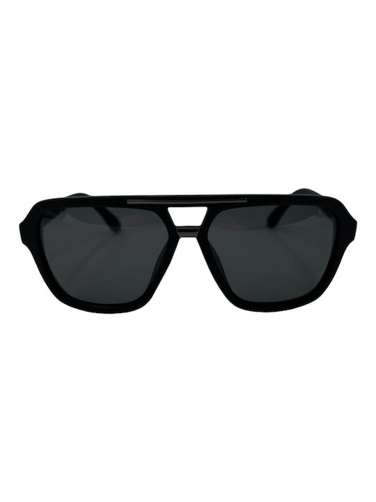 V-store Sunglasses with Black Plastic Frame and Black Polarized Mirror Lens POL872BLACK