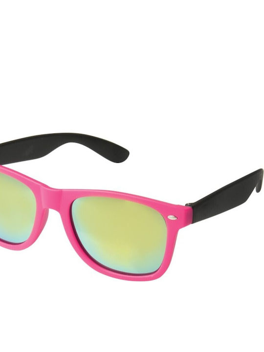 V-store Unisex-Sonnenbrille mit Kunststoffrahmen Neon Pink Black Spiegel