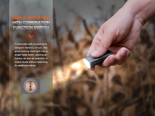 Fenix Επαναφορτιζόμενος Φακός Μπρελόκ LED IP66 με Μέγιστη Φωτεινότητα 500lm E03R V2.0