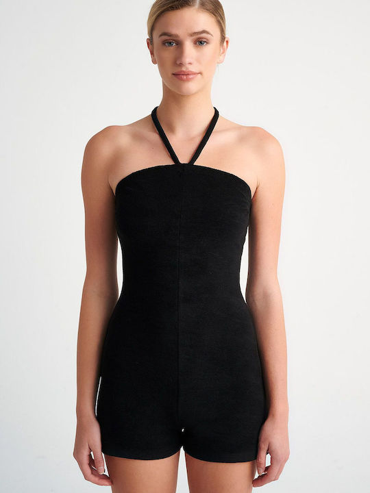 Strapless Short Overall Jumpsuit Black