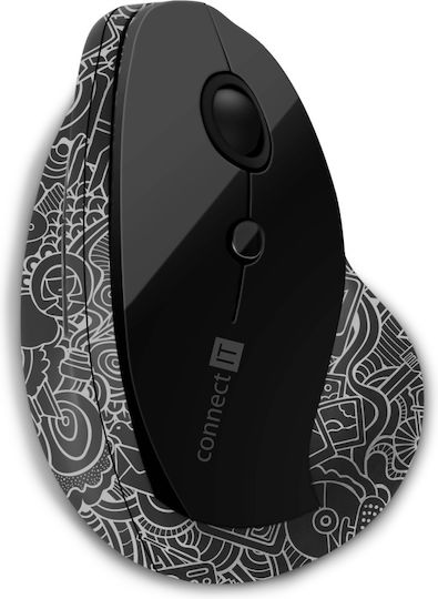 Connect IT Gloss Kabellos Ergonomisch Vertikal Maus Schwarz