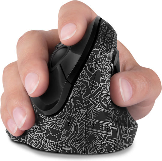 Connect IT Gloss Kabellos Ergonomisch Vertikal Maus Schwarz