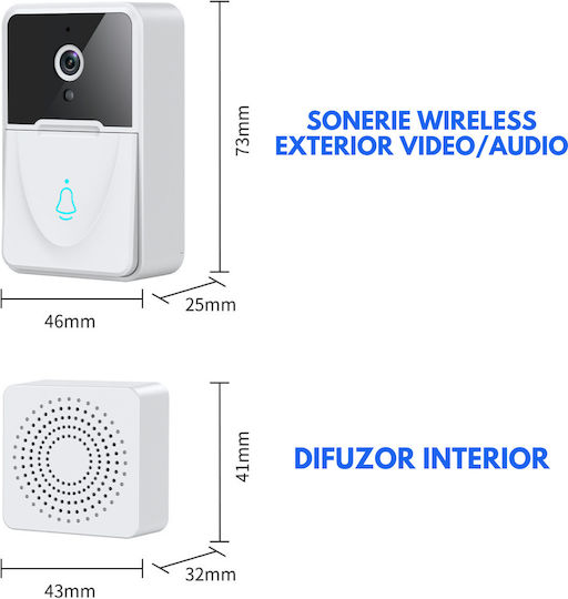 Wireless Doorbell Wi-Fi White