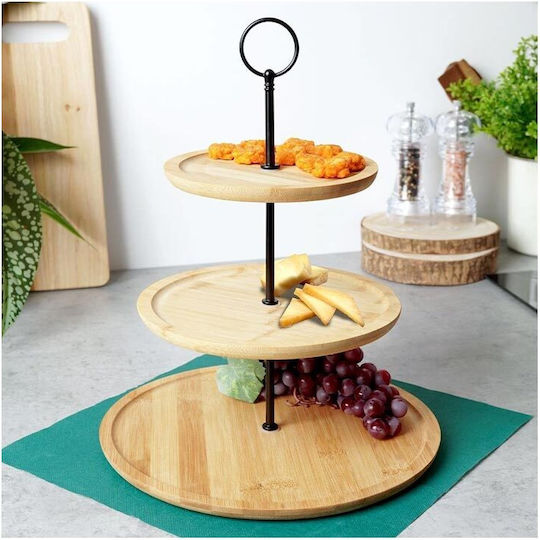 Excellent Houseware Hölzernes Etagere 3 Etagen Braun 1Stück Excellent Houseware Hölzernes Etagere 3 Etagen Braun 1Stück