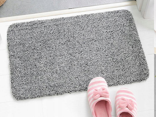 Entrance Mat Carpet with Anti-slip Backing Gray 46x70cm