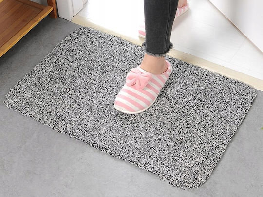 Entrance Mat Carpet with Anti-slip Backing Gray 46x70cm