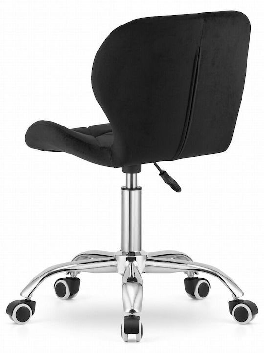 Rotativă Scaun Vizitator cu Roți în Culoare Negru 53.5x55x73.5cm 1buc