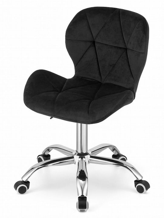 Rotativă Scaun Vizitator cu Roți în Culoare Negru 53.5x55x73.5cm 1buc