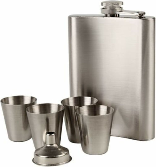 Set Sticlă Oțel inoxidabil cu Pâlnie Argintiu 210ml