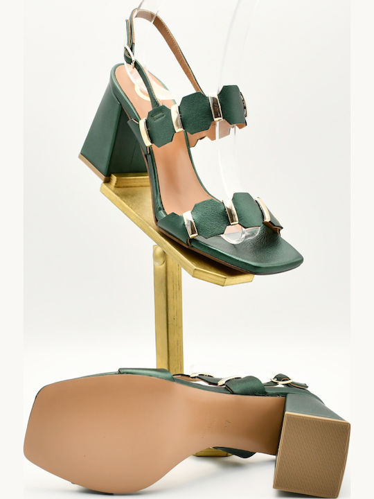 Leder Sandalen Grün