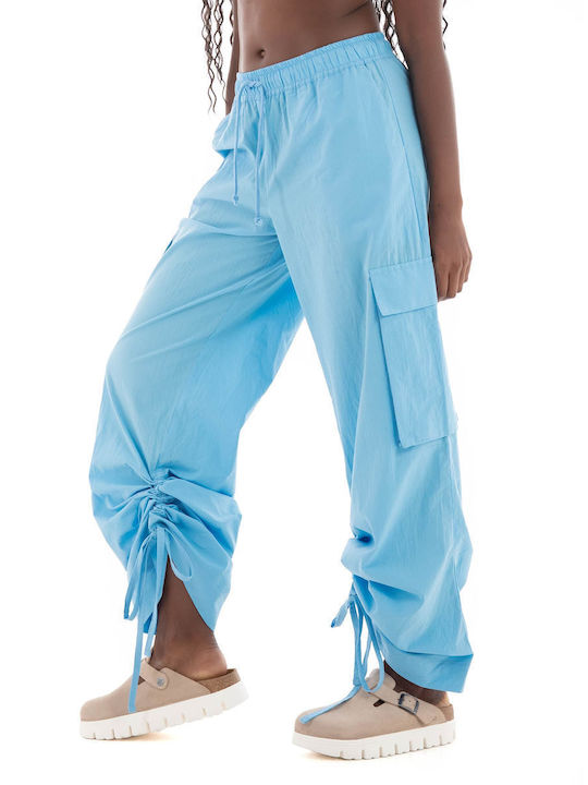 Black & Black Women's Fabric Trousers Black & Black Pants - Sky Blue