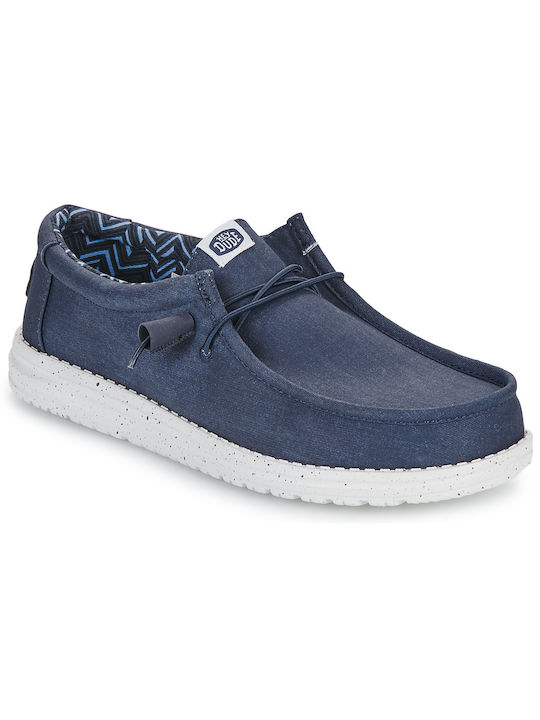 Hey Dude Wally Canvas Men's Moccasins Marine