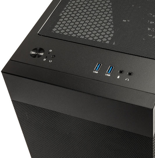 Lian Li 205M Mesh Gaming Midi-Turm Computergehäuse mit Seitenfenster Schwarz
