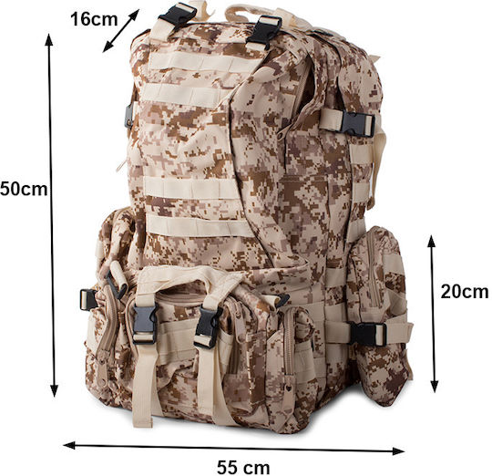 Military Rucksack Backpack Zola Adjustable Shoulder Straps 48.5 L Capacity 2 Detachable Side Pockets
