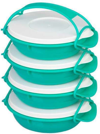 Plastic Lunch Box Green 4pcs